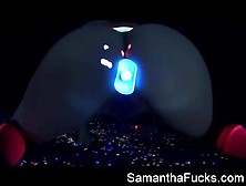 Samantha Saint Gets Off In This Super Hot Black Light Solo