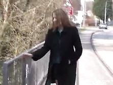 Business Lady Peeing In Her Tight Skirt