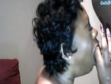 Racy Ebony Slut Is Playing With Her Pussy