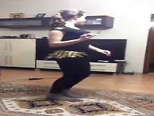 My Cousin Belly Dance Exercise With Black Leggings