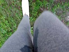 Nicoletta Gets Her Yoga Pants Completely Wet In A Public Park - Extreme Pee Exposed