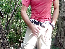 Erotic Forest Adventure: Dutch Hunk Indulges In Hot Outdoor Jerk-Off Session In Milky American Eagle Ae Boxers