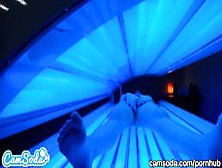 Teen Latina Gets Caught Rubbing Her Clit While Using A Tanning B