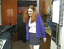 Cute Redhead In Pigtails Gets Spanked And Fucked