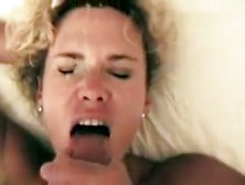 Big Dick Hubby Testing His Blonde Wife's Deepthroating Skills In Bed