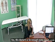 Small Tittied Blonde Amateur Wants Advice From Her Doctor About Breasts Implants And Soon He Fucks Her On Examining Table And Sh