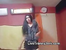 Amazing Homemade Tgirl Does Her Best