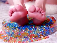 Footfetish Teen 18+ Girl Play W Orbeez And Slime After School Sia Siberia