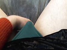 Sissy Plays With Tiny Cock Through Skirt