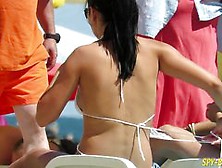 Girl Sunbathe Topless But Voyeur Films Tits
