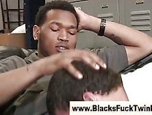 Twink Gets Black Cock In His Mouth