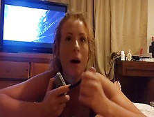 Hot Blonde Milf Blowjob While Talking By Phone