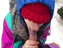 Public Blowjob On The Snow To Warm Up! Achilli Love