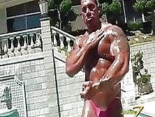 Muscle Stud By The Pool