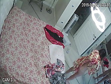 Voyeur Web Camera.  Sexy Milf Blonde Changing In Bedroom