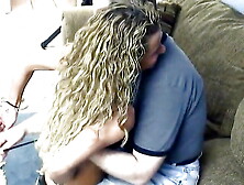 Sexy Blonde With Toned Body And Long Curly Hair Fucks And Sucks Hairy Dude