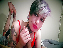 Cute Teenage Tattooed Punk Kat Mayhem Sucking A Tattooed Dick W Edging Pov