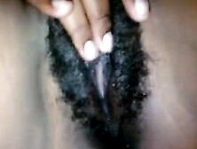 Wet Hairy Ebony Pussy Close Up