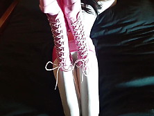 Laura Xxx Model Hot Tape With 8 Inches Pink Plaform Heels