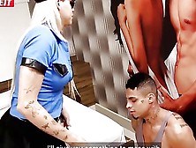 Shemale Cop Fucks A Guy Before Riding His Hard Rod