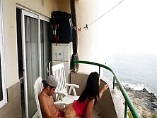 Horny Couple Real Sex In Vacances Beach Balcony