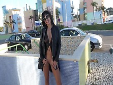 Brunette Cindy Masturbates In The Public Street